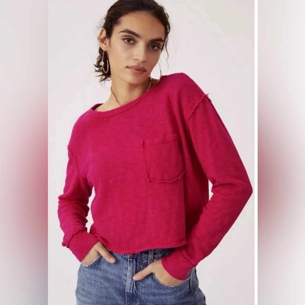 Anthropologie TLA Long Sleeve Crop Shirt. Size Small Retail- $128